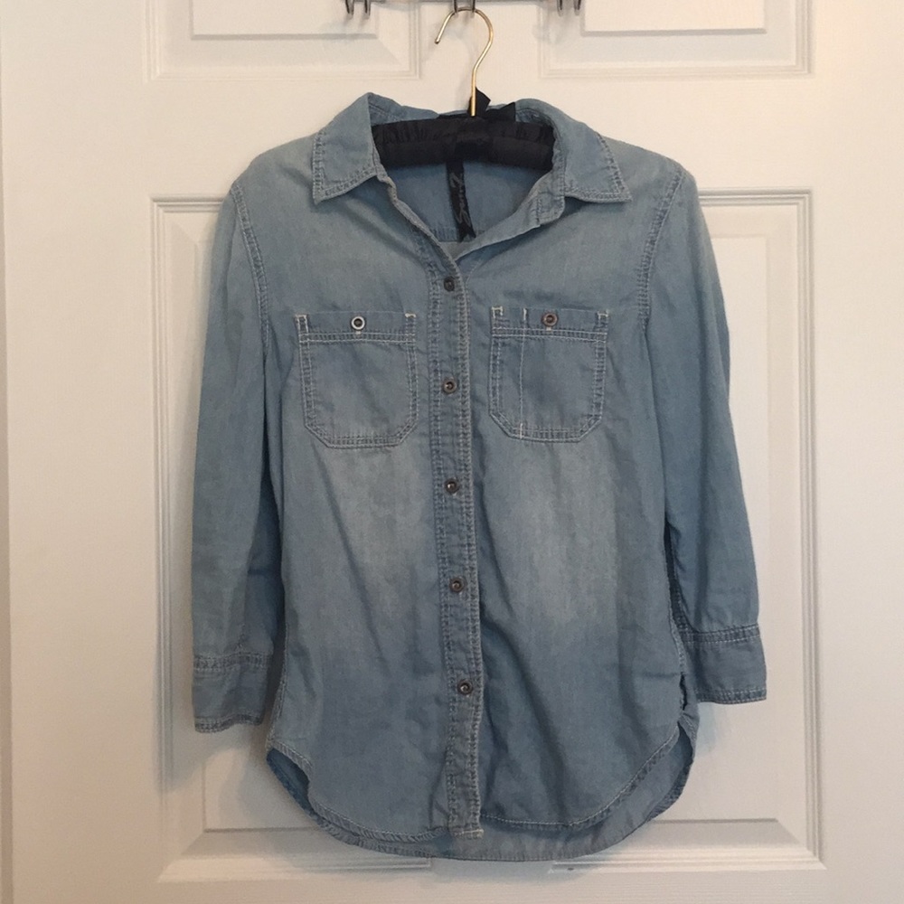 3/4 length sleeve jean top